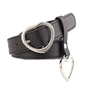 Black heart buckle belt